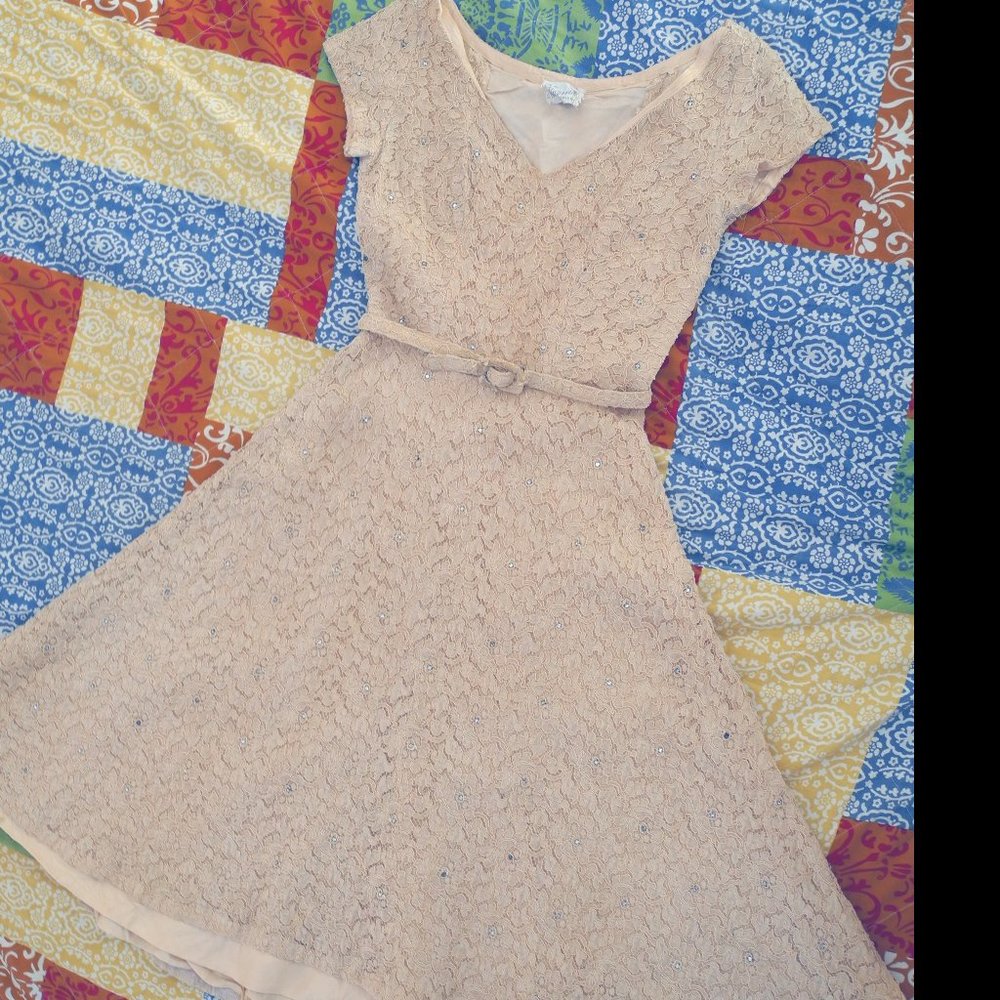 Antique Lace RHINESTONE 50s Circle Skirt Swing